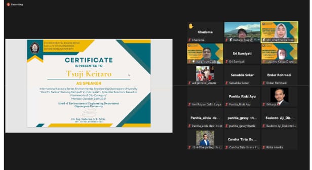 Departemen Teknik Lingkungan Universitas Diponegoro telah mengundang Mr Keitaro Tsuji dari kementrian Lingkungan Jepang